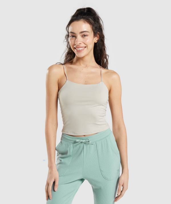 Damske Tielko Gymshark Pause Cami Siva | AX0269184